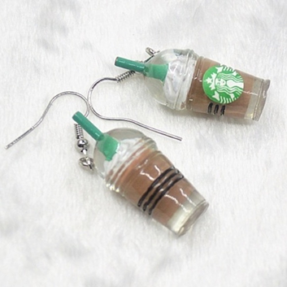 Starbucks mini Coffee Frappuccino earrings NEW